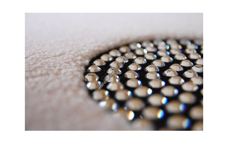 Шерстяной ковер Angella Glamour Sparkle white с кристаллами Swarovski